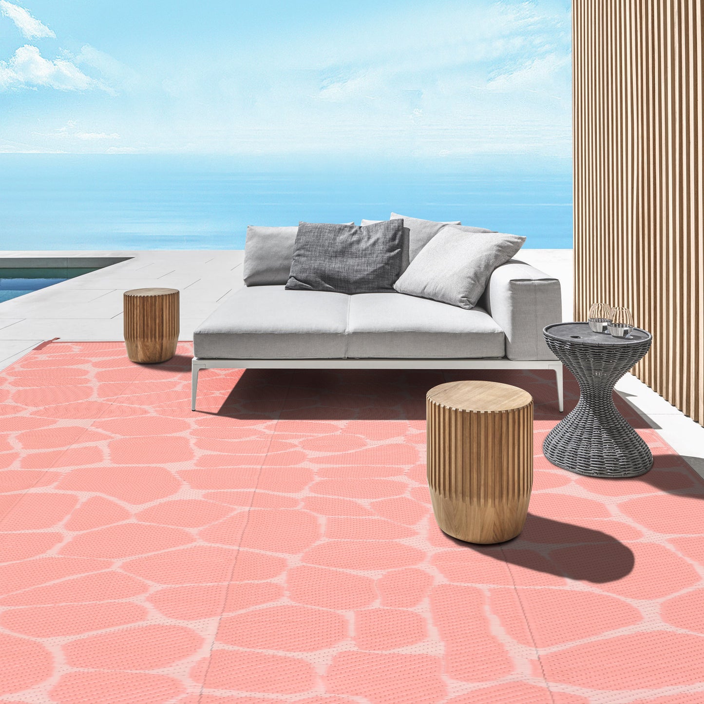 Boulder Bee Outdoor Rugs | Plastic Straw Rug | Waterproof Outdoor Camping Rugs | Quick Drying Picnic Rug | Sand Free Reversible Beach Mats | 5 x 8 Feet Or 9 x 12 Feet