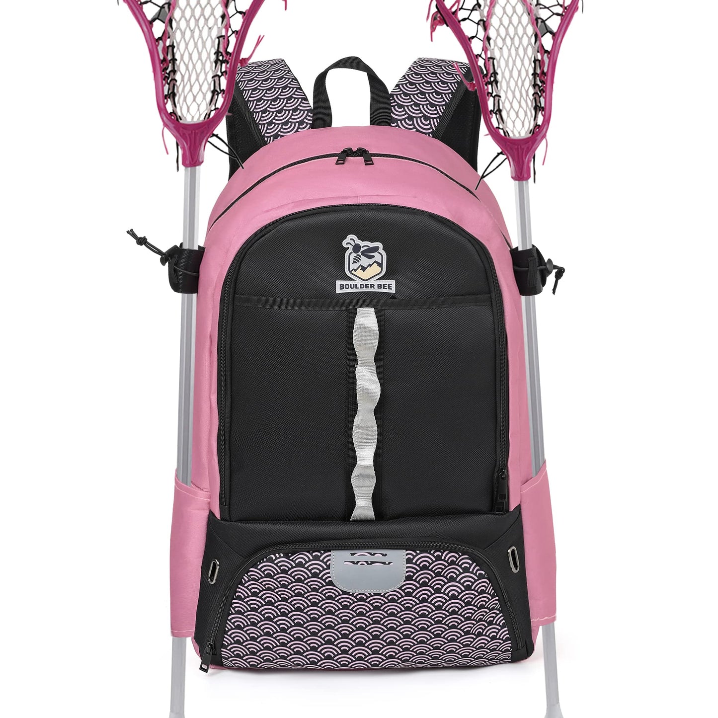 Girls Large Lacrosse Field Hockey Backpack with Stick Holders (10.6"x 14.5"x 22.4")