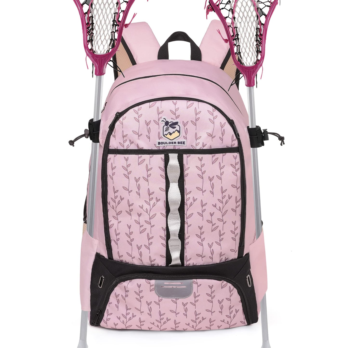 Girls Large Lacrosse Field Hockey Backpack with Stick Holders (10.6"x 14.5"x 22.4")
