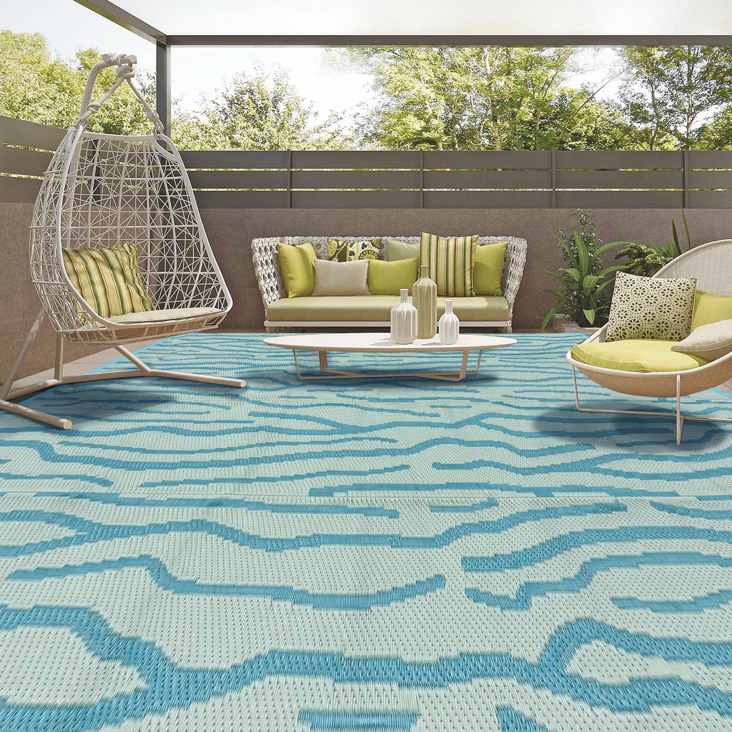 Boulder Bee Outdoor Rugs | Plastic Straw Rug | Waterproof Outdoor Camping Rugs | Quick Drying Picnic Rug | Sand Free Reversible Beach Mats | 5 x 8 Feet Or 9 x 12 Feet