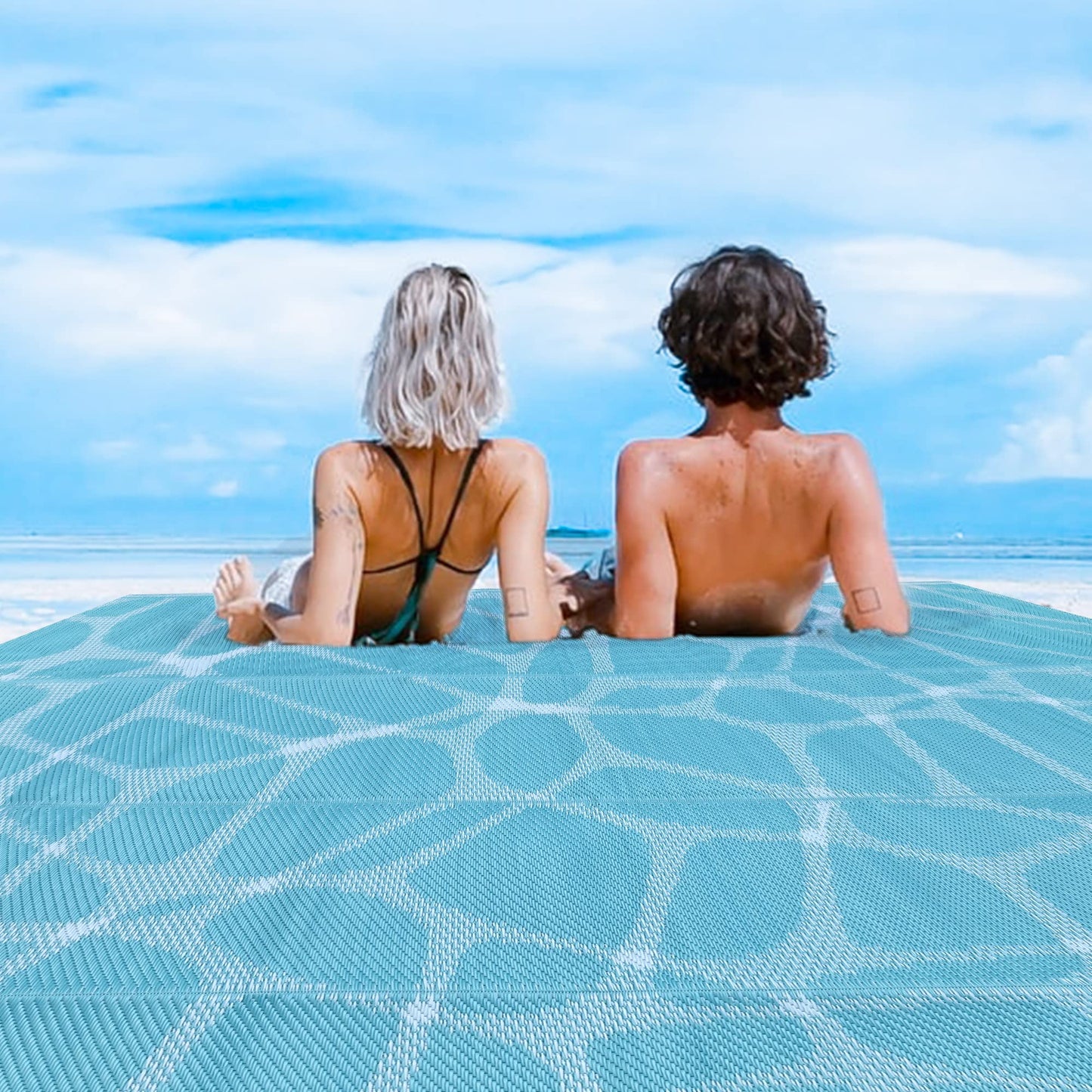 Boulder Bee Outdoor Rugs | Plastic Straw Rug | Waterproof Outdoor Camping Rugs | Quick Drying Picnic Rug | Sand Free Reversible Beach Mats | 5 x 8 Feet Or 9 x 12 Feet
