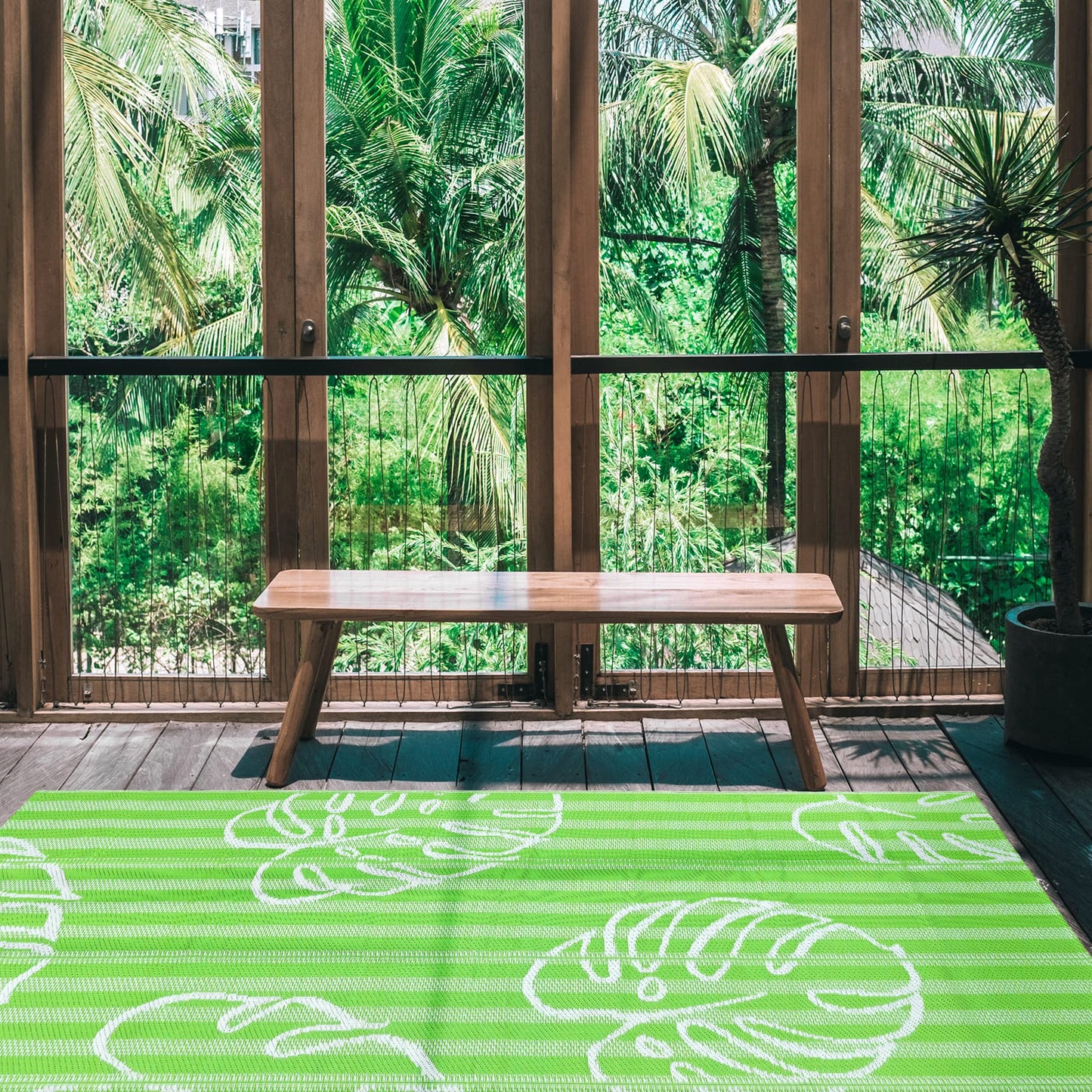 Boulder Bee Outdoor Rugs | Plastic Straw Rug | Waterproof Outdoor Camping Rugs | Quick Drying Picnic Rug | Sand Free Reversible Beach Mats | 5 x 8 Feet Or 9 x 12 Feet