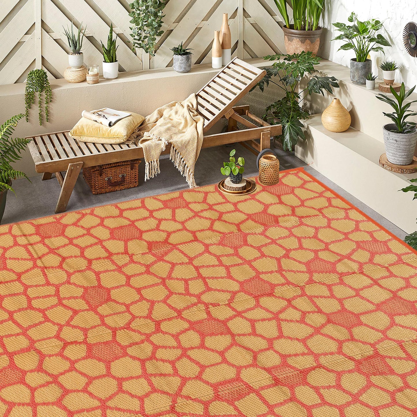 Boulder Bee Outdoor Rugs | Plastic Straw Rug | Waterproof Outdoor Camping Rugs | Quick Drying Picnic Rug | Sand Free Reversible Beach Mats | 5 x 8 Feet Or 9 x 12 Feet