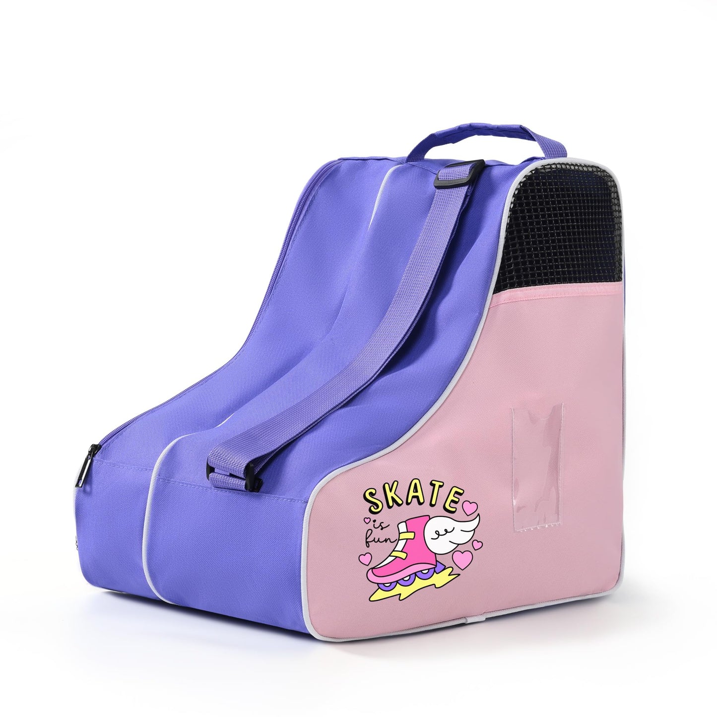 BOULDER BEE Roller Skate Bag, Ice Skate Bag for Women with Adjustable Shoulder Strap, Shoe Bag for Ice Skating/Inline Skates, for Both Kids and Adults