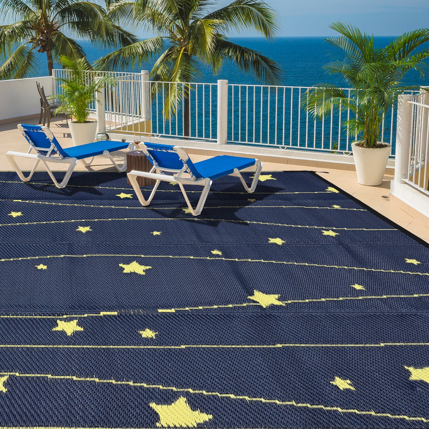 Boulder Bee Outdoor Rugs | Plastic Straw Rug | Waterproof Outdoor Camping Rugs | Quick Drying Picnic Rug | Sand Free Reversible Beach Mats | 5 x 8 Feet  Or  9 x 12 Feet