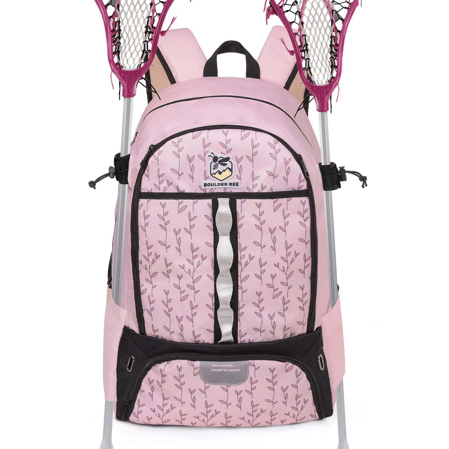 Girls Large Lacrosse Field Hockey Backpack with Stick Holders  (10.6"x 14.5"x 22.4")