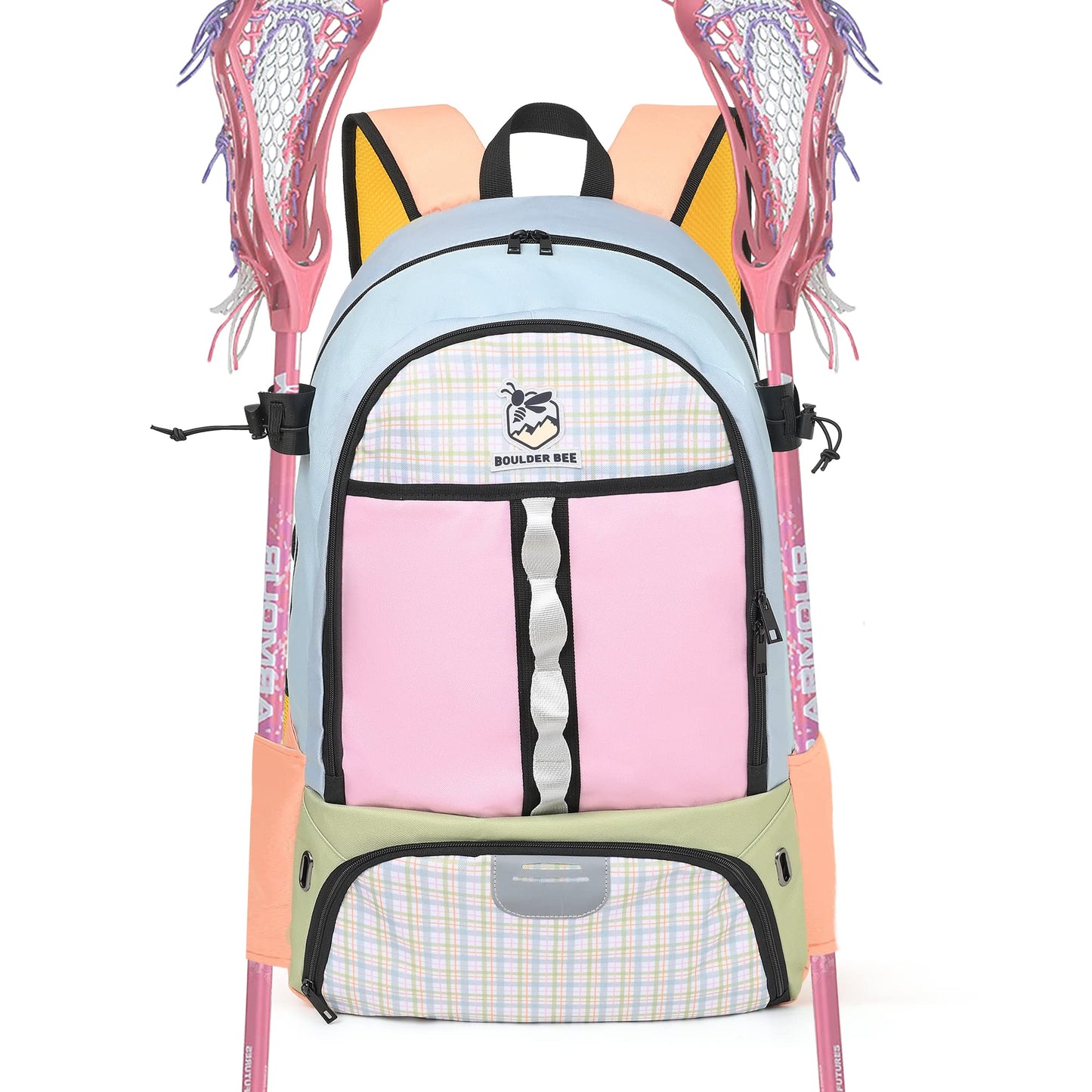 Girls Large Lacrosse Field Hockey Backpack with Stick Holders  (10.6"x 14.5"x 22.4")